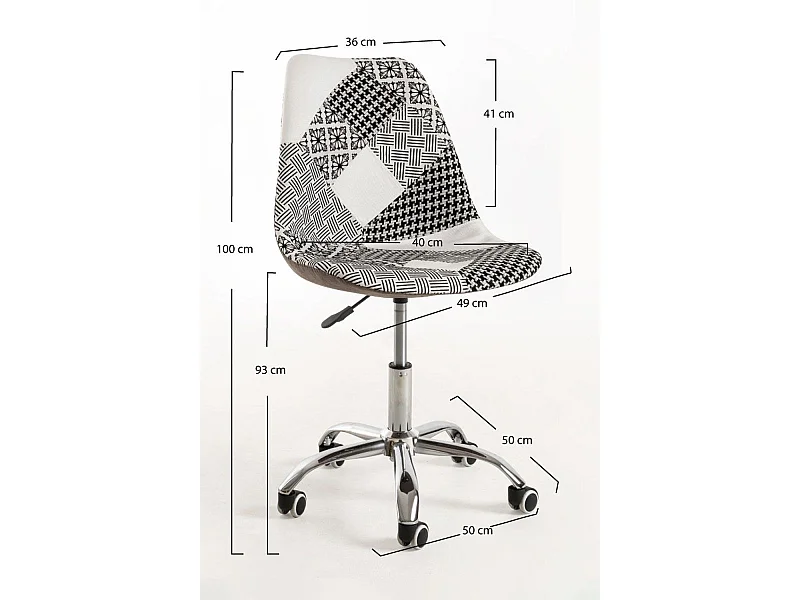 Silla de Oficina Patchwork Blanca y negro Neo Patchwork - Máxima Ergonomía - Ideal para Escritorio y Gaming