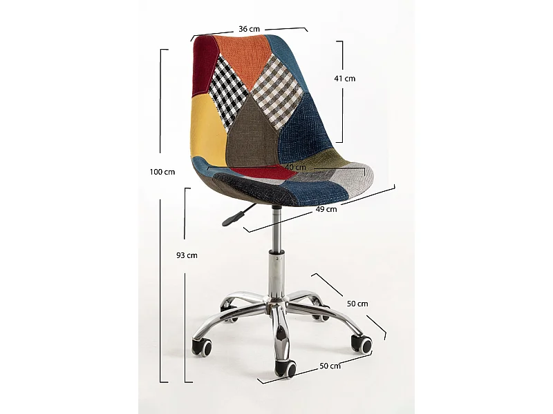 Silla de Oficina Neo Patchwork en Patchwork colores - Máxima Ergonomía - Ideal para Escritorio y Gaming