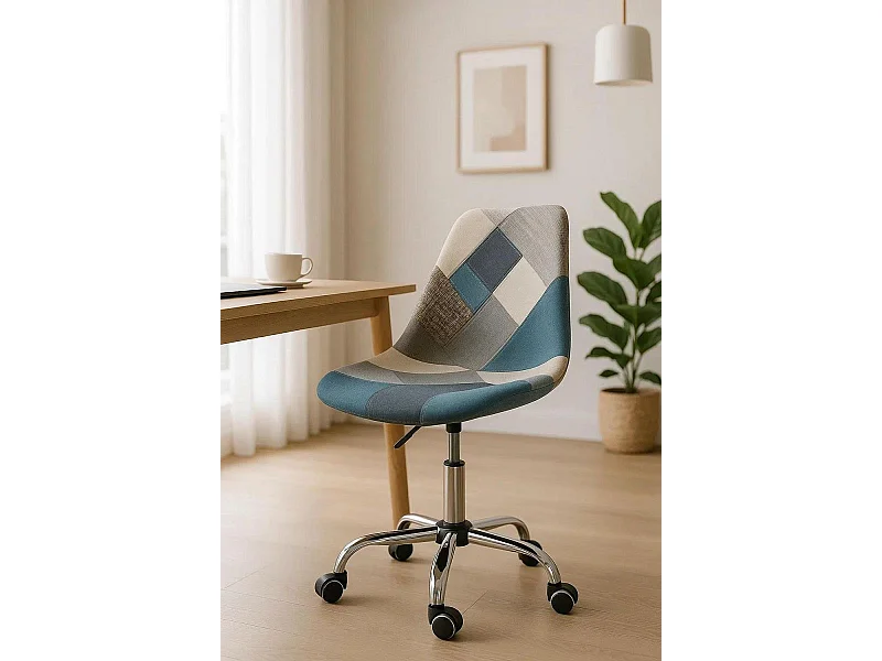 Silla de Oficina Neo Patchwork en Patchwork Blue - Máxima Ergonomía - Ideal para Escritorio y Gaming