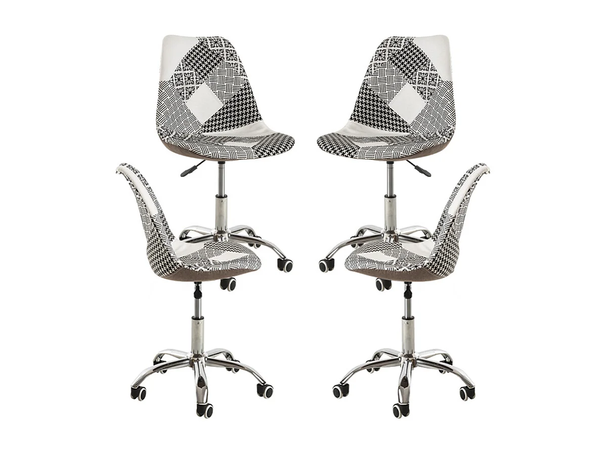 Packs Sillas - Pack 4 Sillas Neo Patchwork - Patchwork blanco y negro