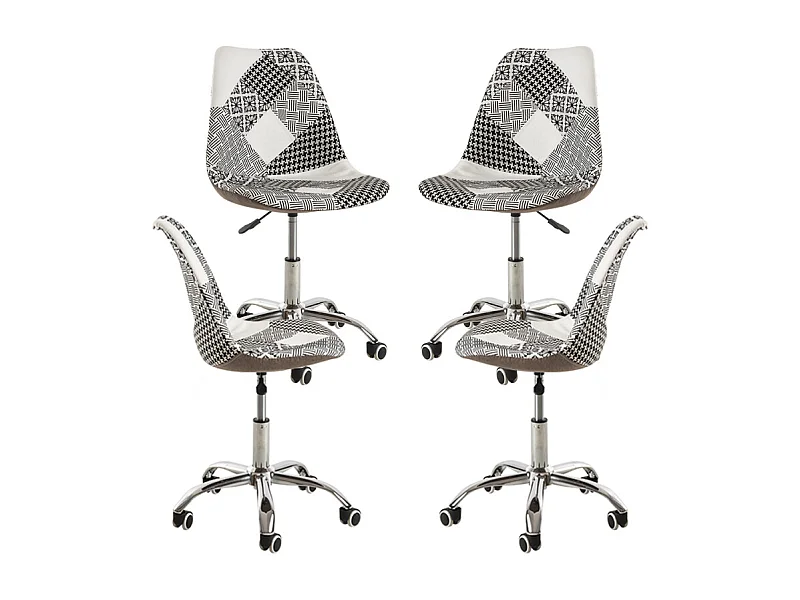 Packs Sillas - Pack 4 Sillas Neo Patchwork - Patchwork blanco y negro