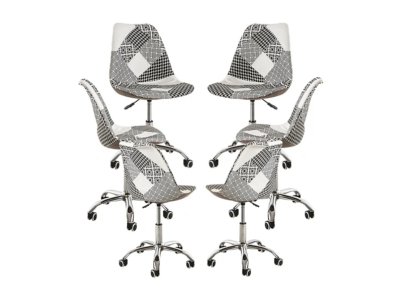 Packs Sillas - Pack 6 Sillas Neo Patchwork - Patchwork blanco y negro