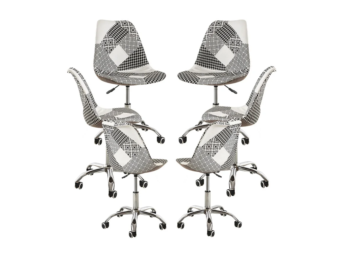 Packs Sillas - Pack 6 Sillas Neo Patchwork - Patchwork blanco y negro