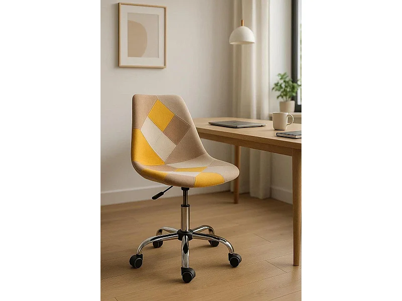 Silla de Oficina Neo Patchwork en Amarillo - Máxima Ergonomía - Ideal para Escritorio y Gaming