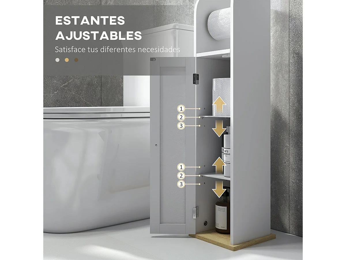 Armario de baño blanco 20x20x80 cm kleankin