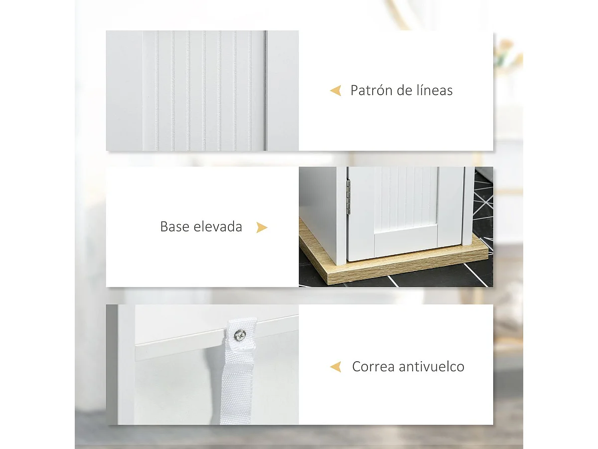 Armario de baño blanco 20x20x80 cm kleankin