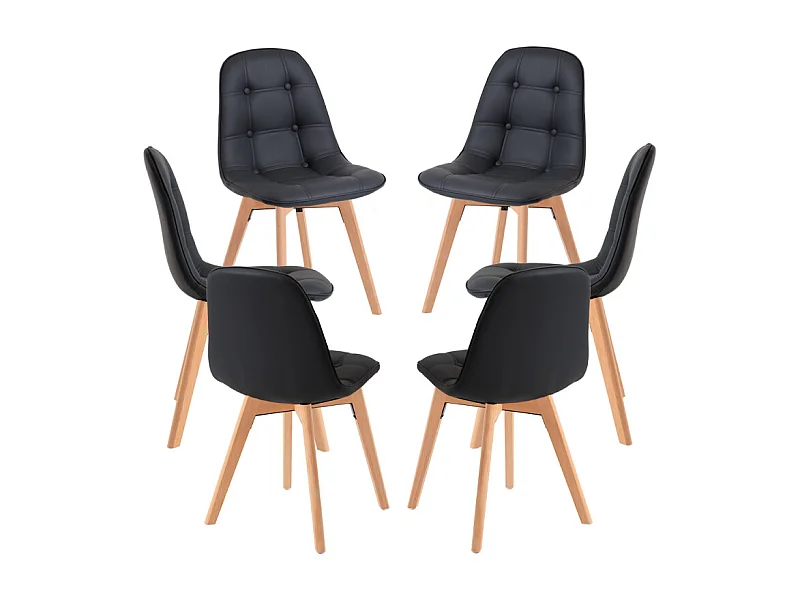 Packs Sillas Comedor - Pack 6 Sillas Vorak - Negro