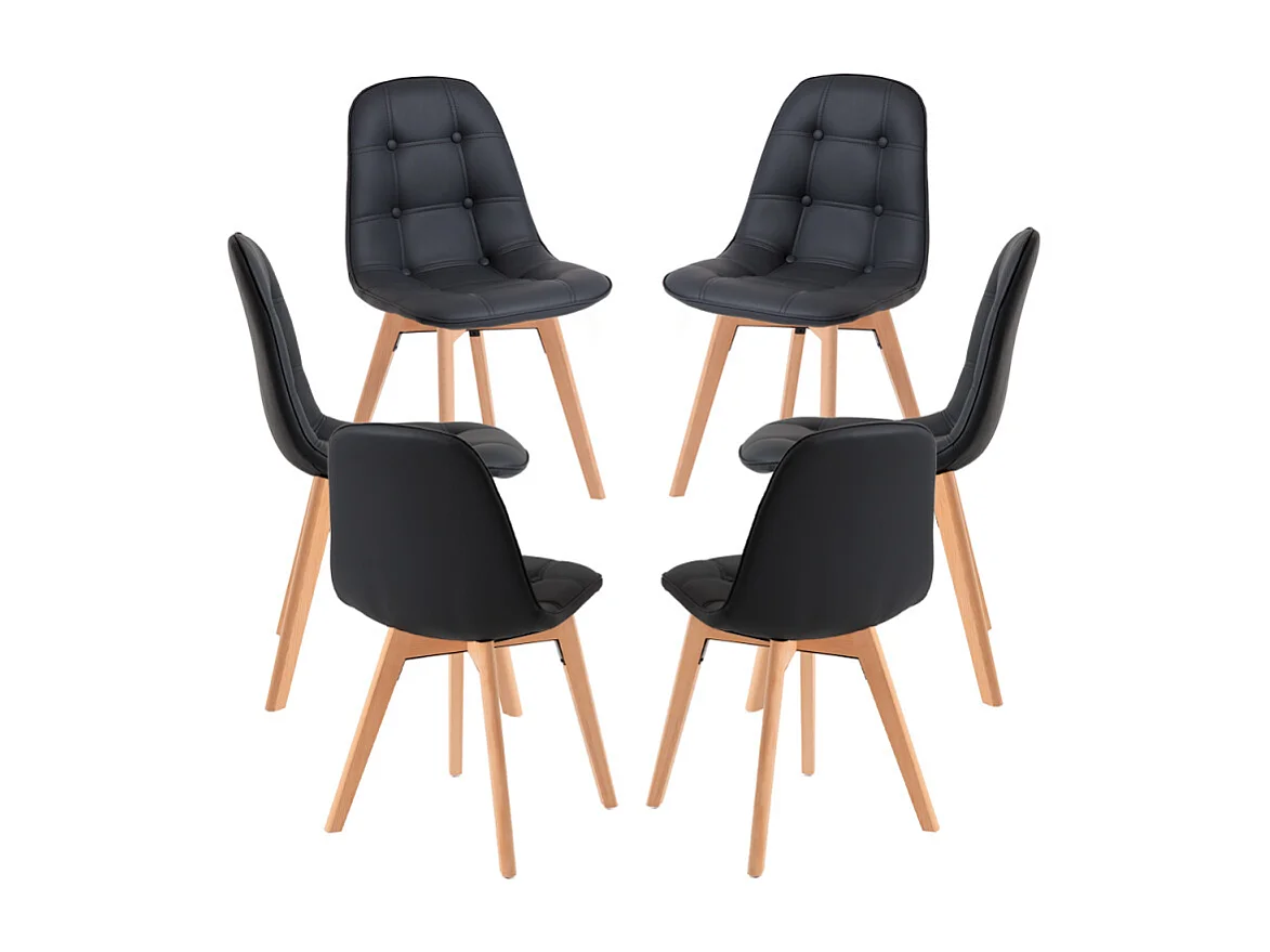 Packs Sillas Comedor - Pack 6 Sillas Vorak - Negro