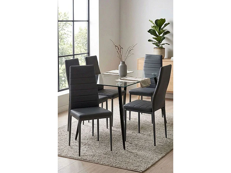 Packs Sillas Comedor - Pack 4 Sillas Lauter Polipiel - Gris oscuro