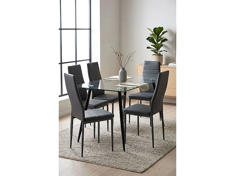 Packs Sillas Comedor - Pack 4 Sillas Lauter Polipiel - Gris oscuro