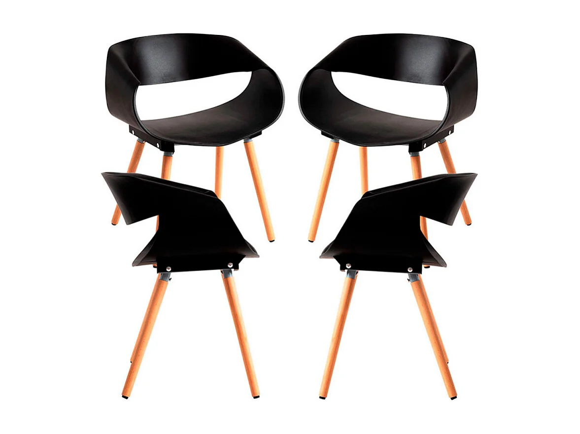 Packs Sillas Comedor - Pack 4 Sillas Cappio - Negro