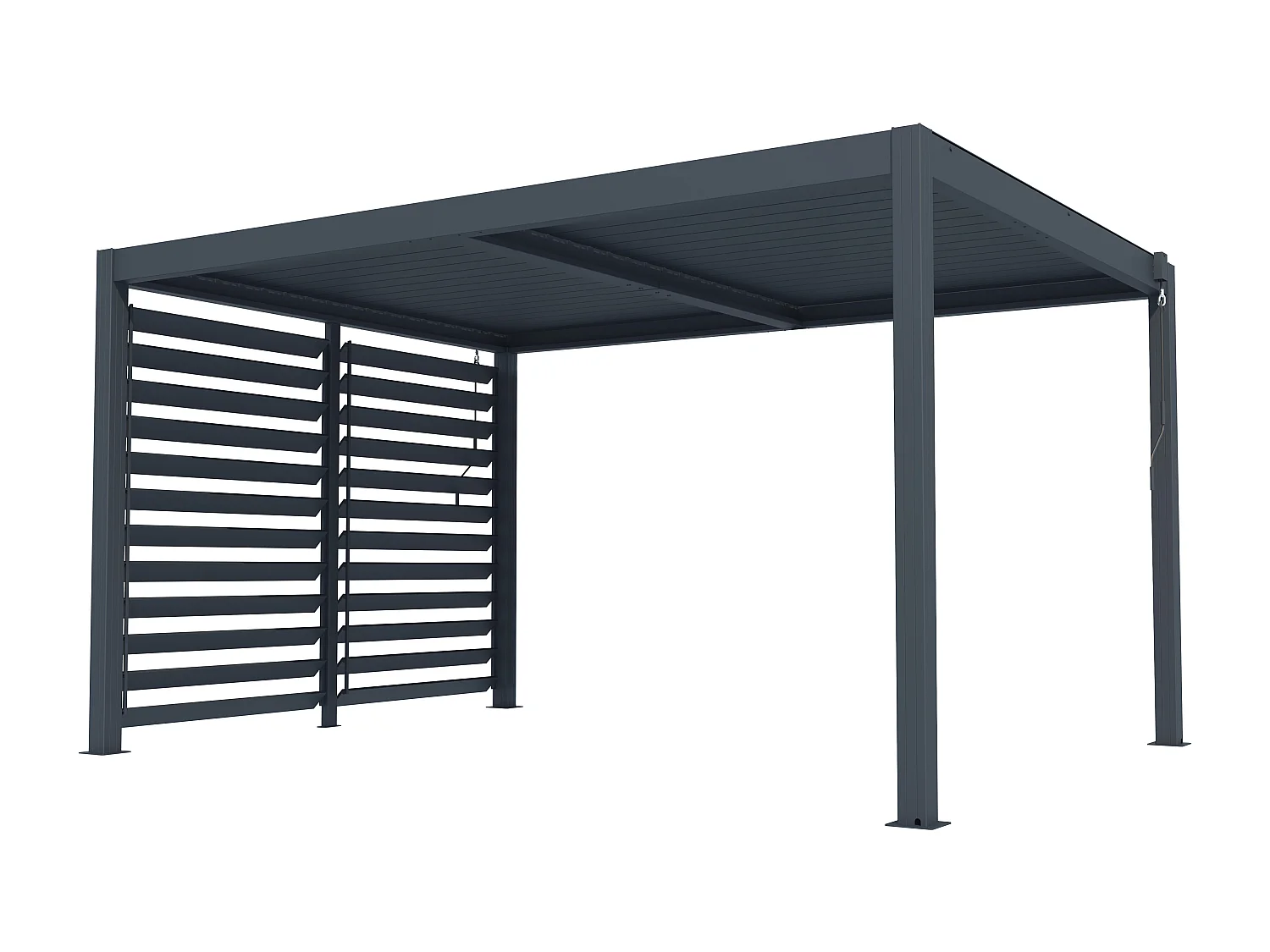 Claustra brise soleil orientable en aluminium pour pergola bioclimatique anthracite - L2,78 x H2,2 m - BOLSENA