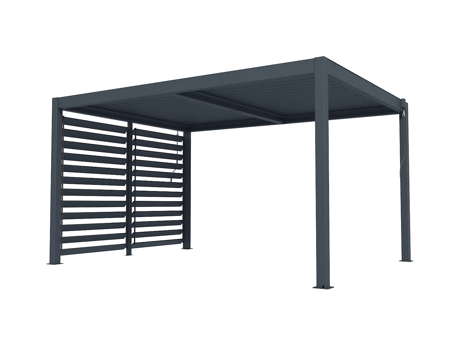 Claustra brise soleil orientable en aluminium pour pergola bioclimatique anthracite - L2,78 x H2,2 m - BOLSENA