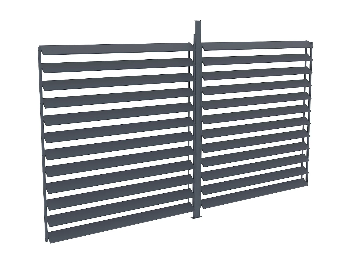 Claustra brise soleil orientable en aluminium pour pergola bioclimatique anthracite  - L3,68 x H2,2 m - BOLSENA