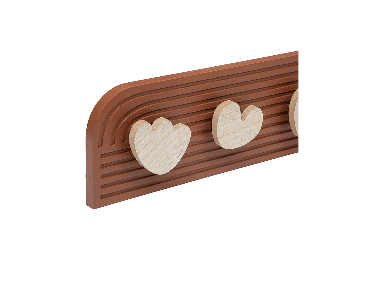 Patère 5 crochets en bois Terracotta 69 x 15 cm