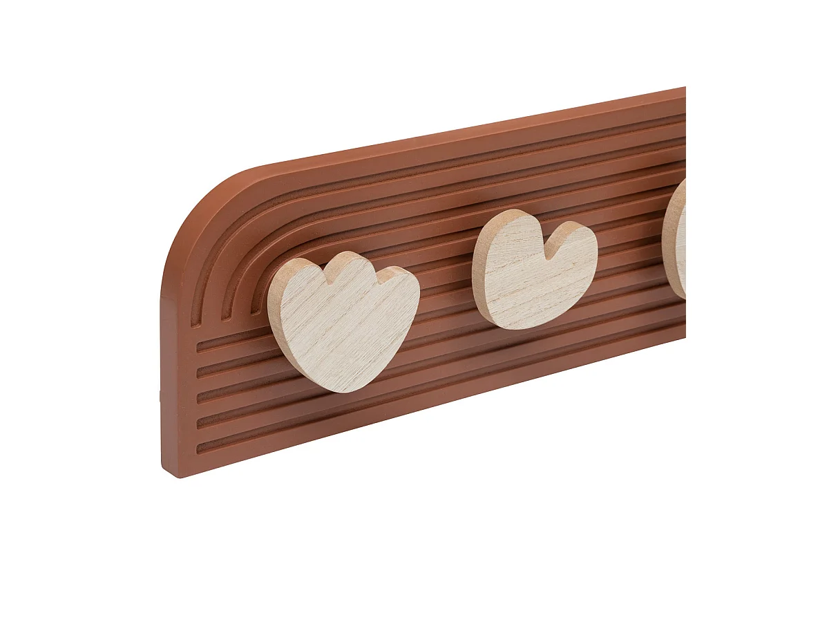 Patère 5 crochets en bois Terracotta 69 x 15 cm