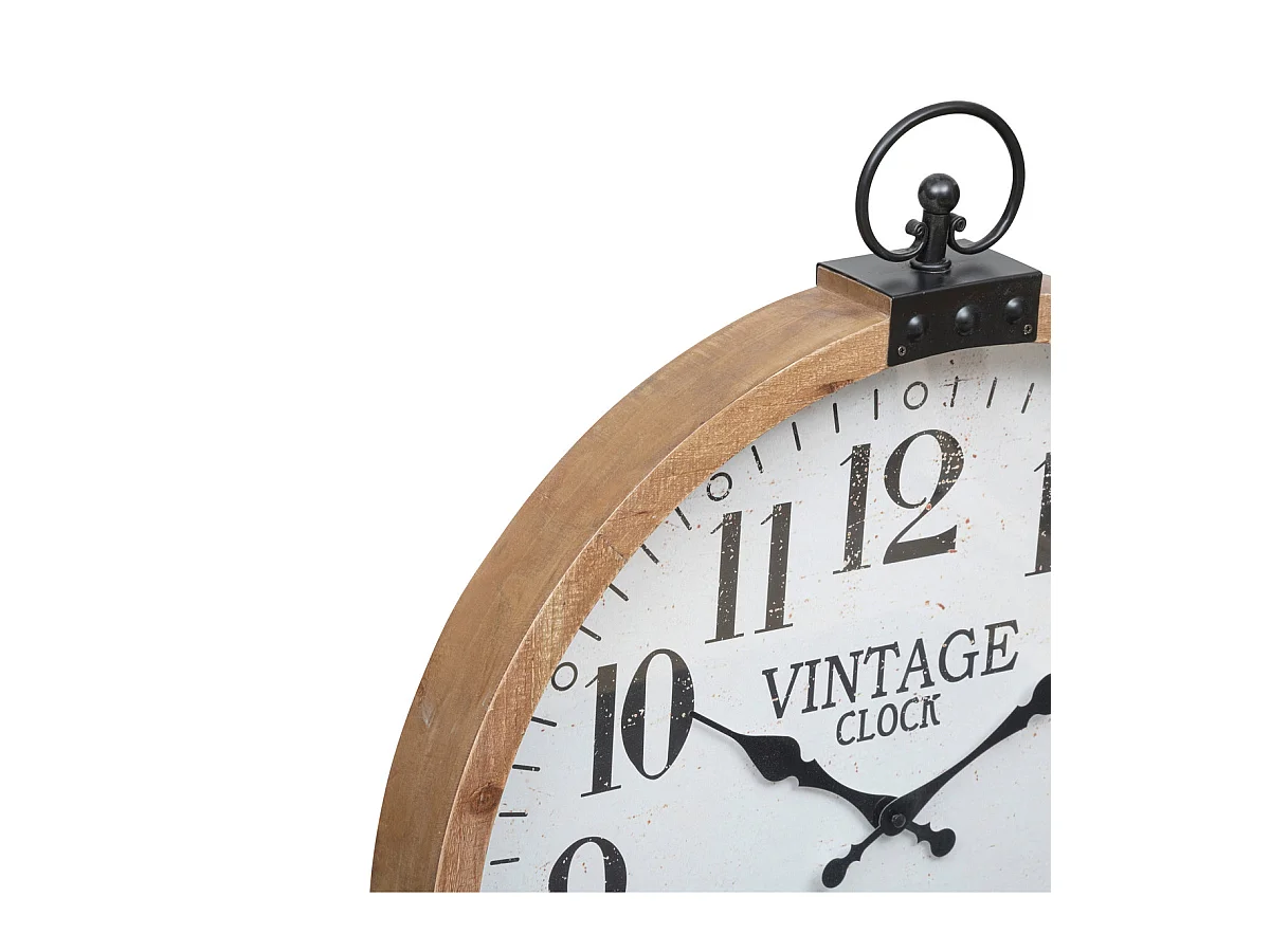 Pendule murale forme gousset esprit Vintage D 57 cm