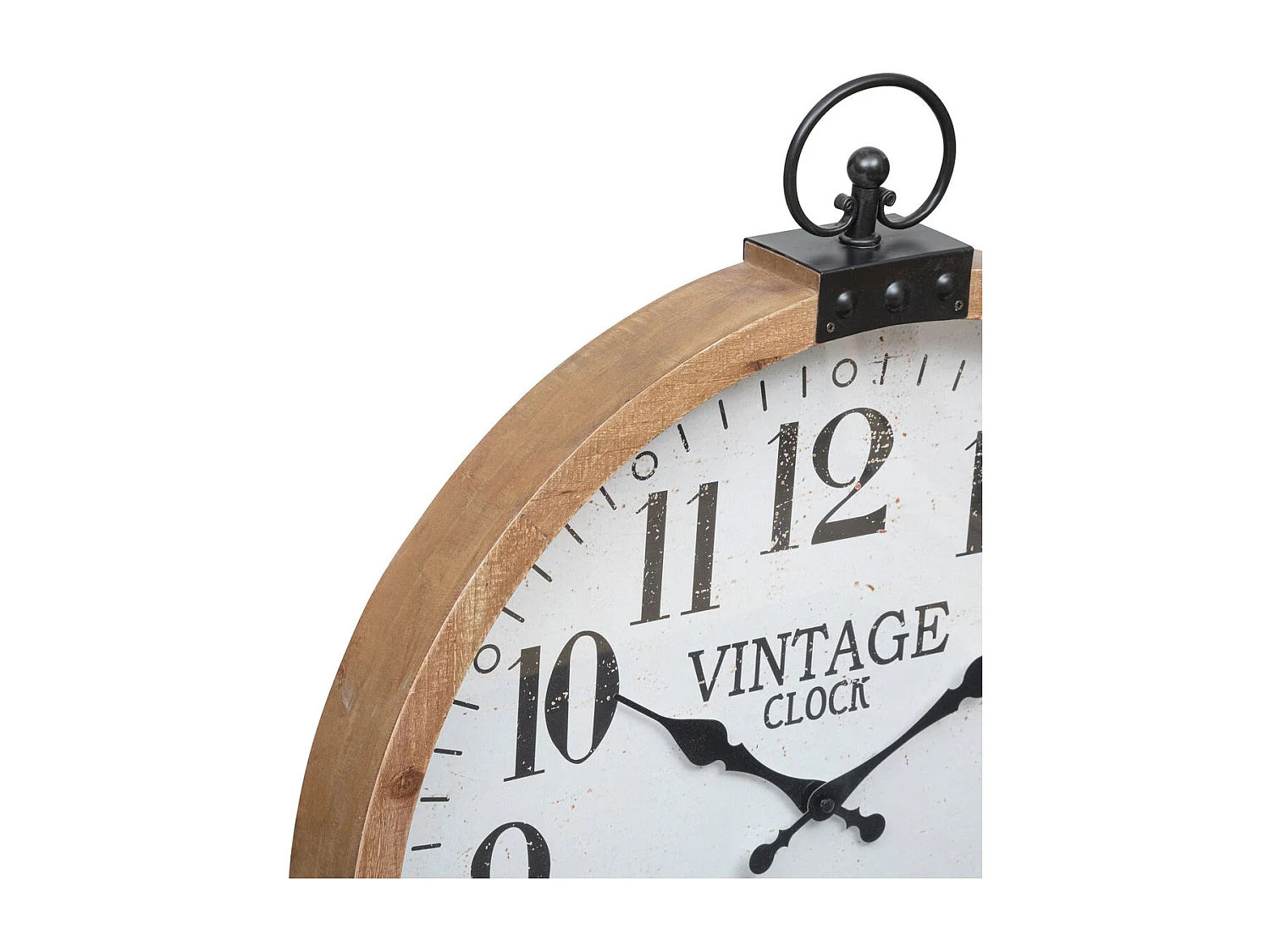 Pendule murale forme gousset esprit Vintage D 57 cm