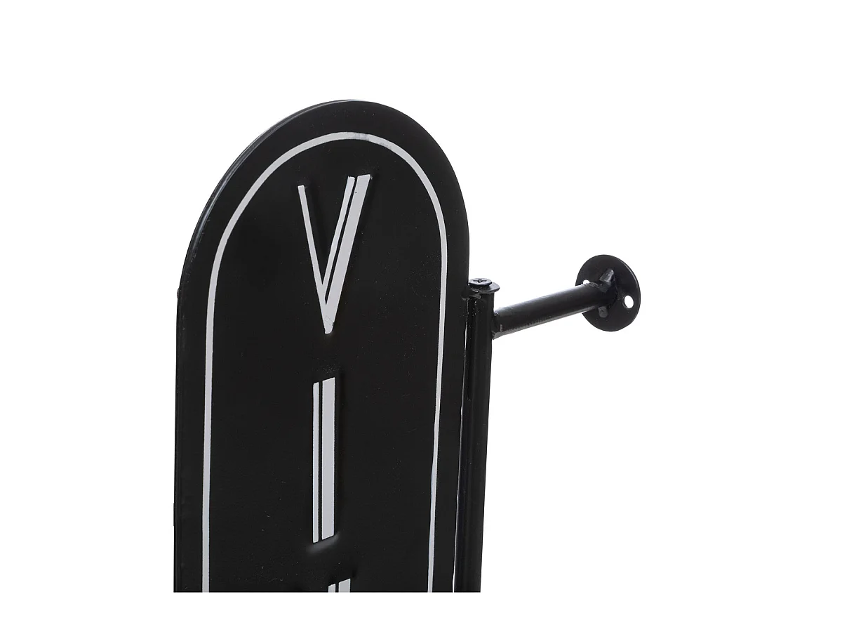 Déco murale VINTAGE esprit art déco en métal noir & blanc H 55 cm