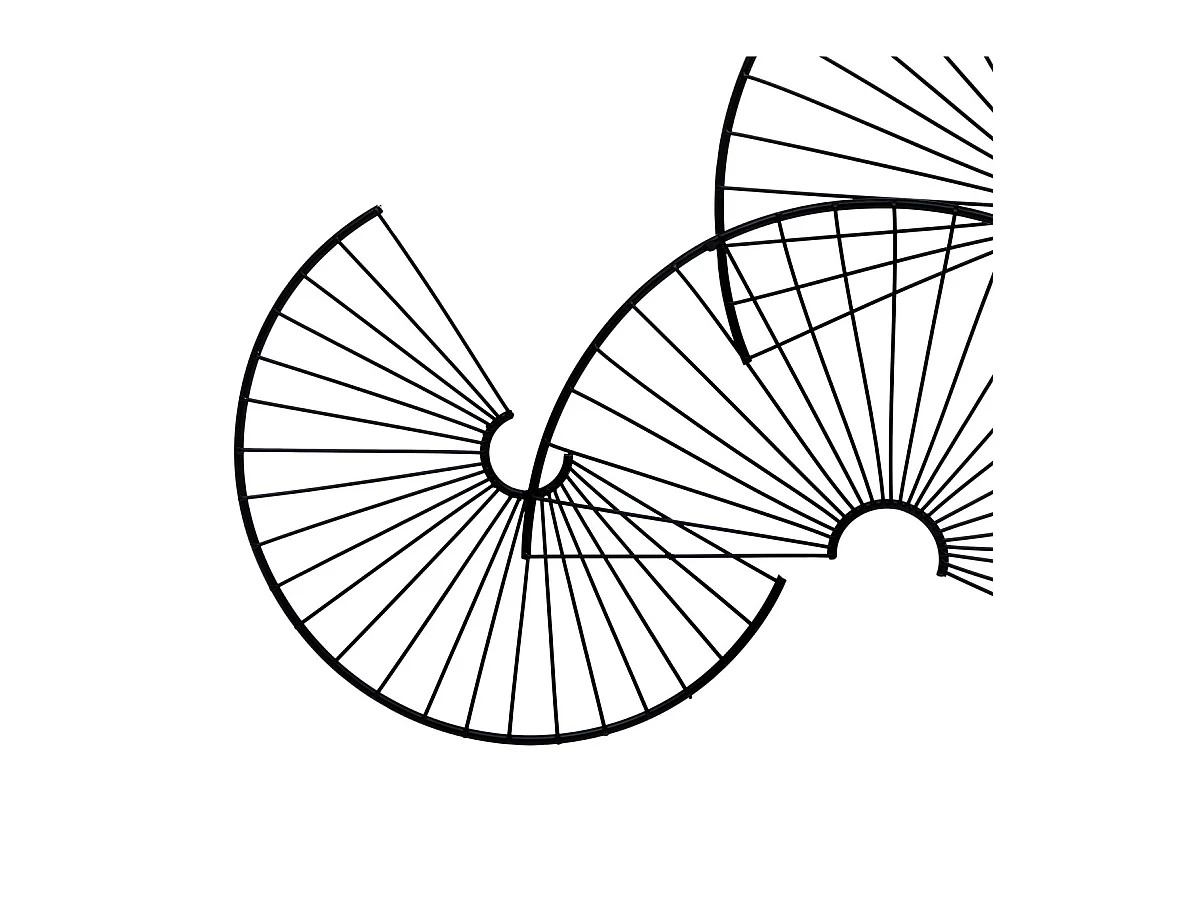 Déco murale Demi-cercles en métal noir 77 x 35 cm