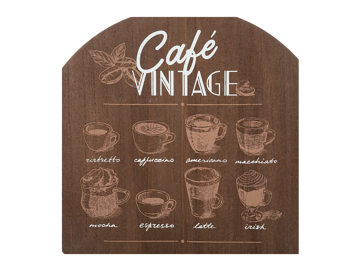 Déco murale Café Vintage en bois marron D 38 cm