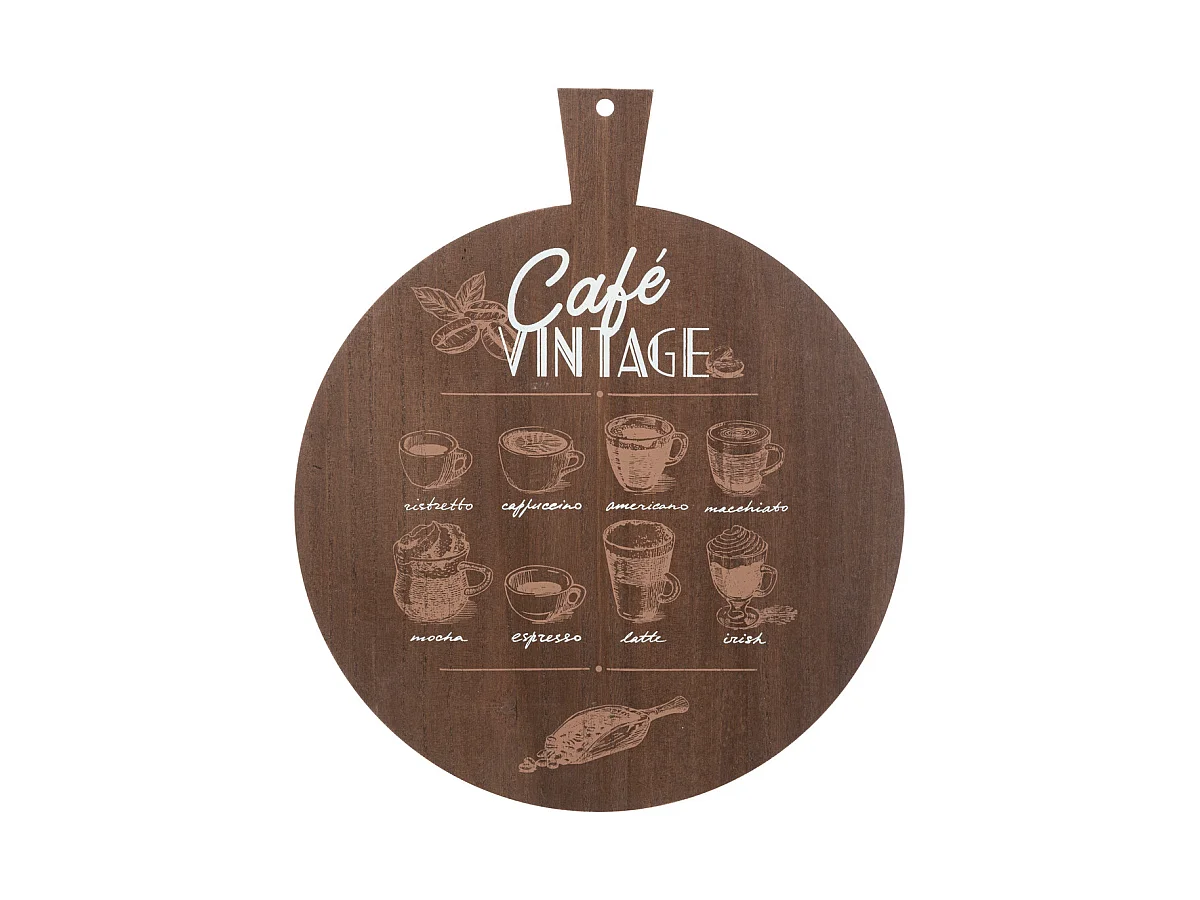 Déco murale Café Vintage en bois marron D 38 cm