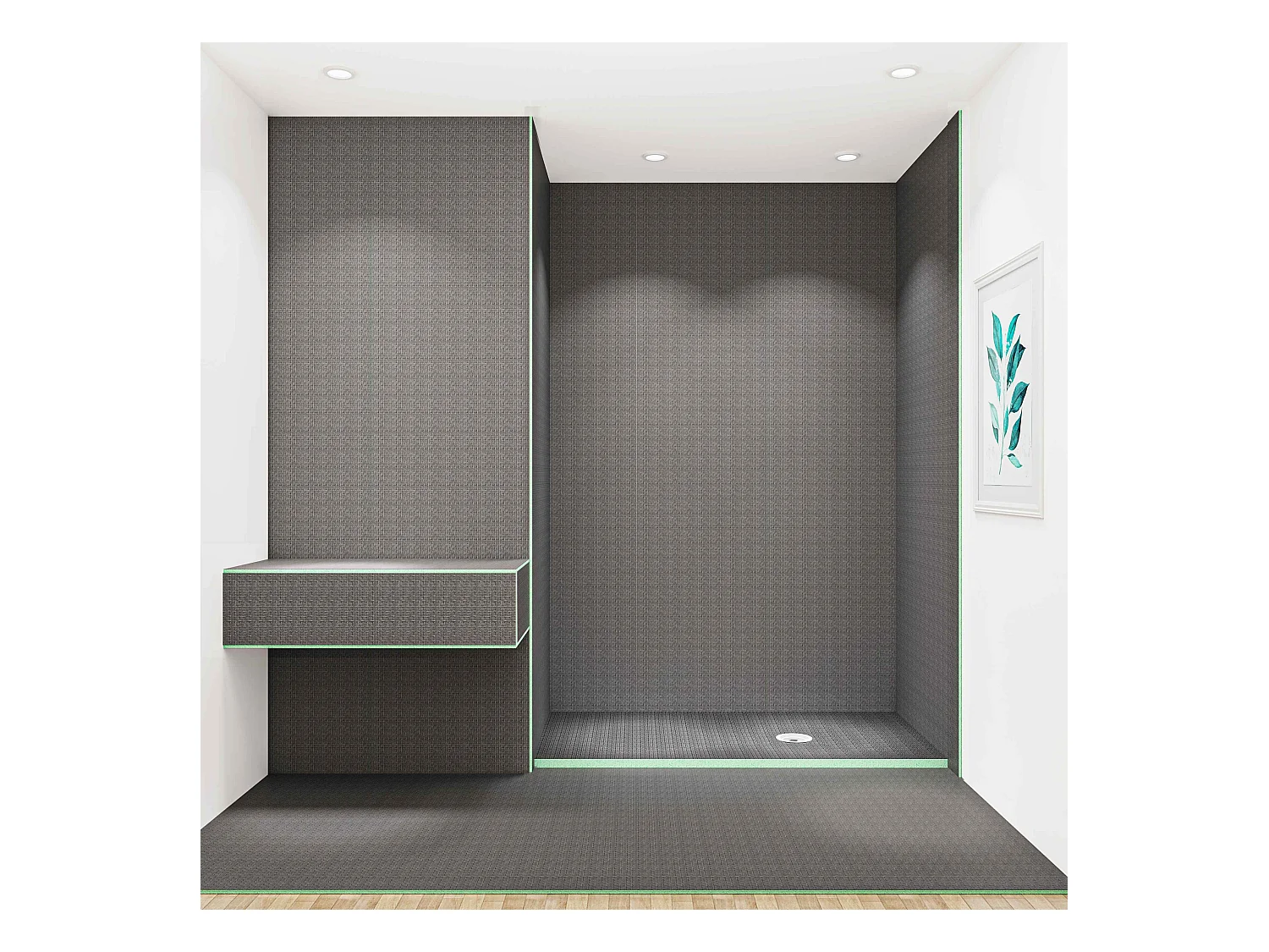 AICA Panneau de construction à carreler 1250x600x25 Pack de 4 Panneau à carreler