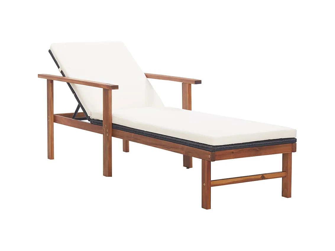 Transat chaise longue bain résine marron 200 x 55 x 56 cm 02_0012772