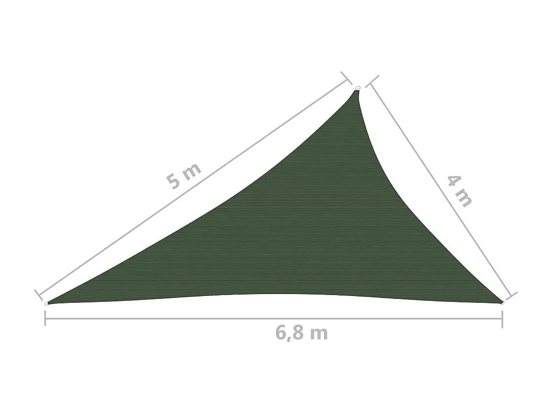 Vela de sombra para sombrilla 160 g/m² HDPE 4 x 5 x 6,8 m verde oscuro 02_0009435