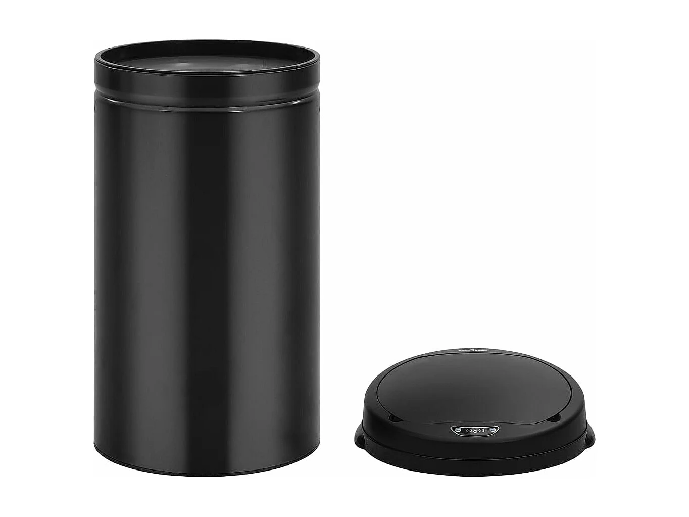 Lixeira com sensor automático 50 litros aço carbono preto 02_0006087