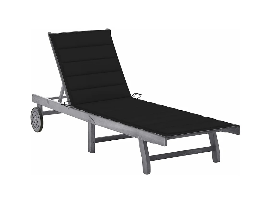 Transat chaise longue bain bois marron 200 x 59 x 30 cm 02_0012488