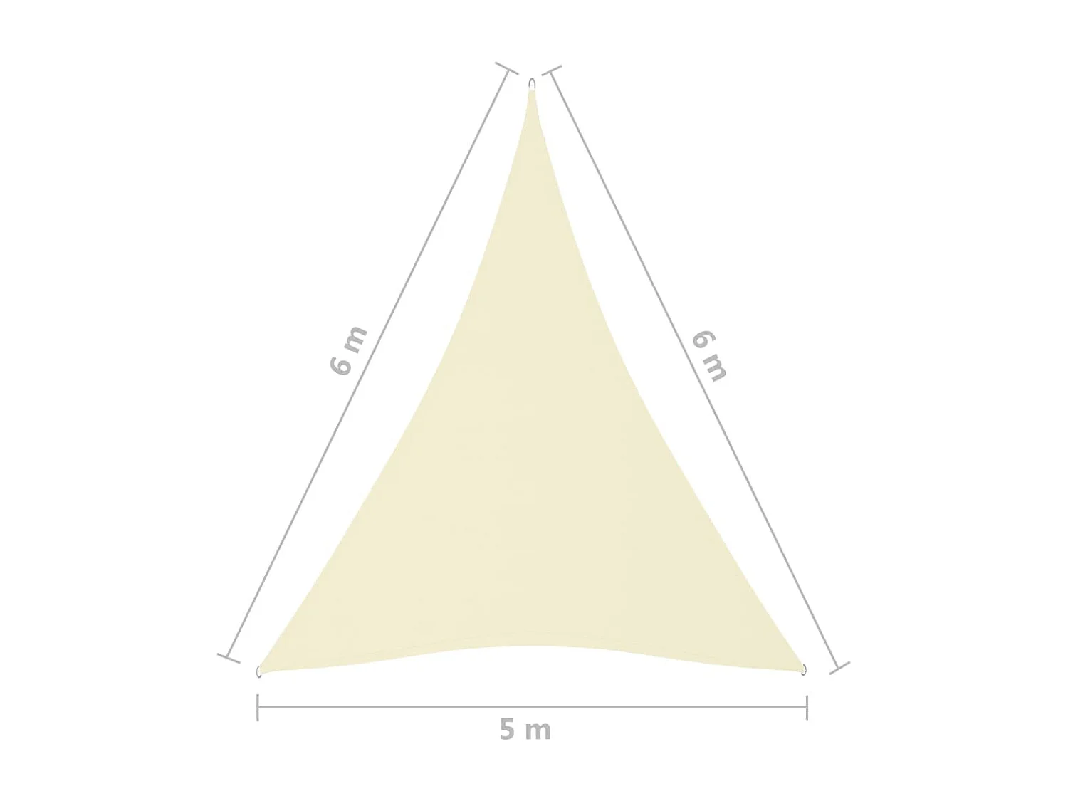 Voile toile d'ombrage parasol tissu crème 500 x 600 x 600 cm 02_0009926