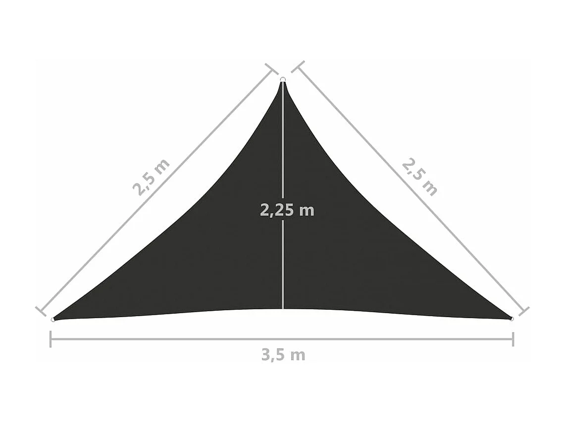 Vela telo parasole parasole triangolare tessuto Oxford 2,5 x 2,5 x 3,5 mt 02_0009795