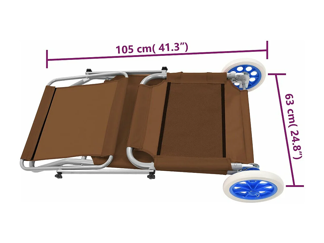 Espreguiçadeira espreguiçadeira para banhos de sol cama de jardim terraço mobiliário de exterior dobrável com toldo e rodas de aço cinza 02_0012827