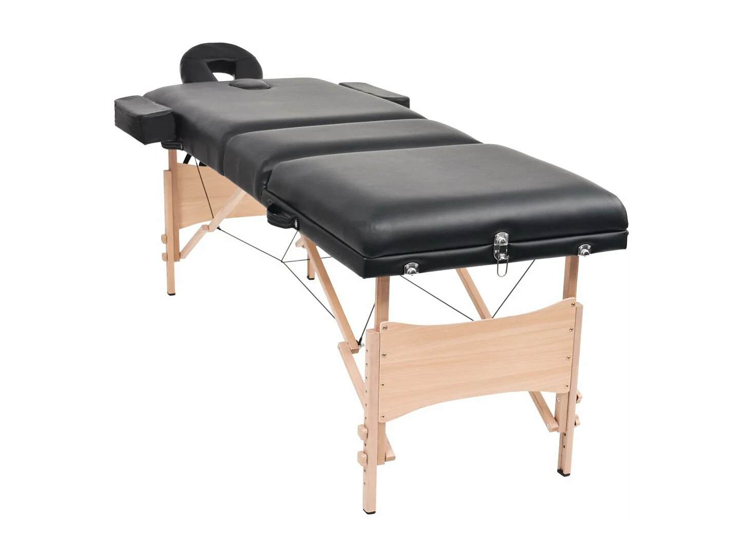 Table de massage pliable noire 221 x 90 x 65 cm 02_0001869