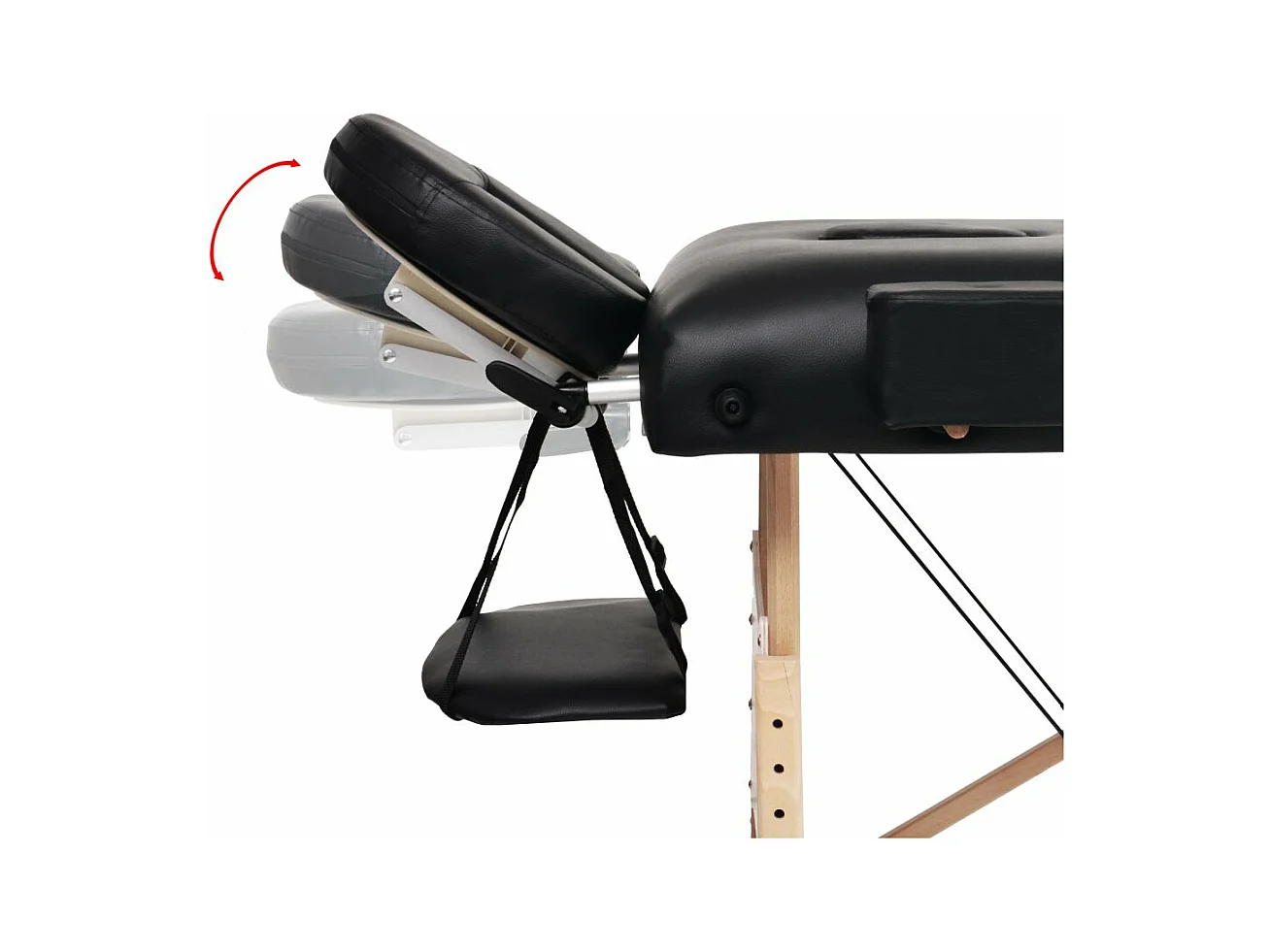 Table de massage pliable noire 221 x 90 x 65 cm 02_0001869