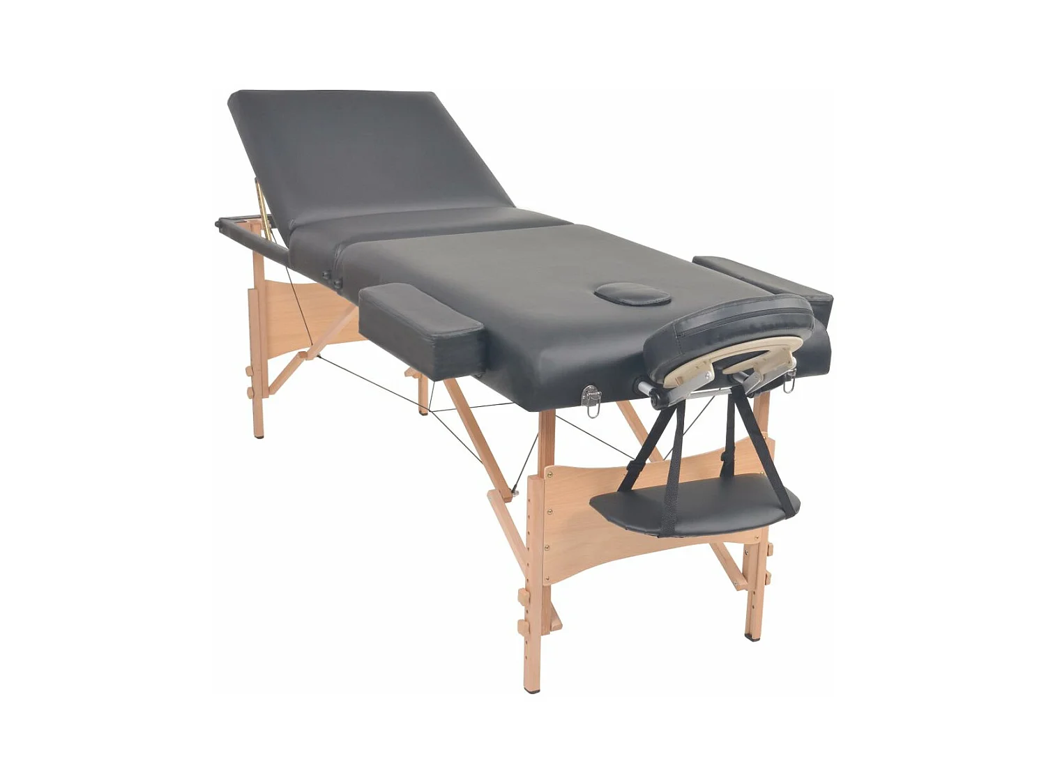 Table de massage pliable noire 221 x 90 x 65 cm 02_0001869
