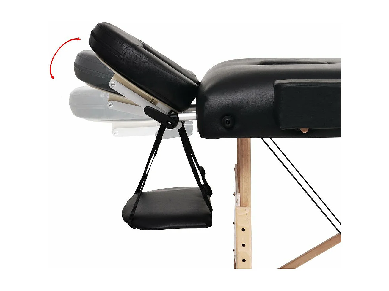 Camilla de masaje plegable con 3 zonas de 10 cm de espesor negra 02_0001869