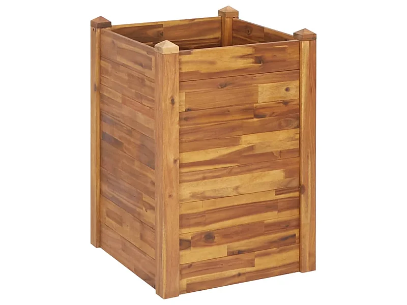 Fioriera rialzata per piante e fiori giardino 60 x 60 x 84 cm legno massello di acacia 02_0001072