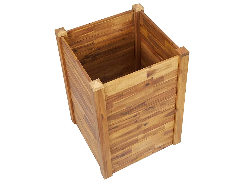 Fioriera rialzata per piante e fiori giardino 60 x 60 x 84 cm legno massello di acacia 02_0001072