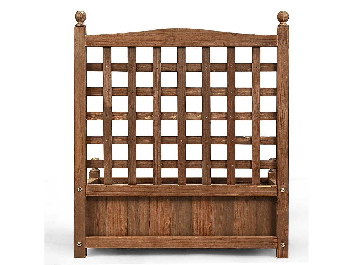 Jardinière avec treillis bois bois marron 64.5 x 28 x 75 cm 20_0000676