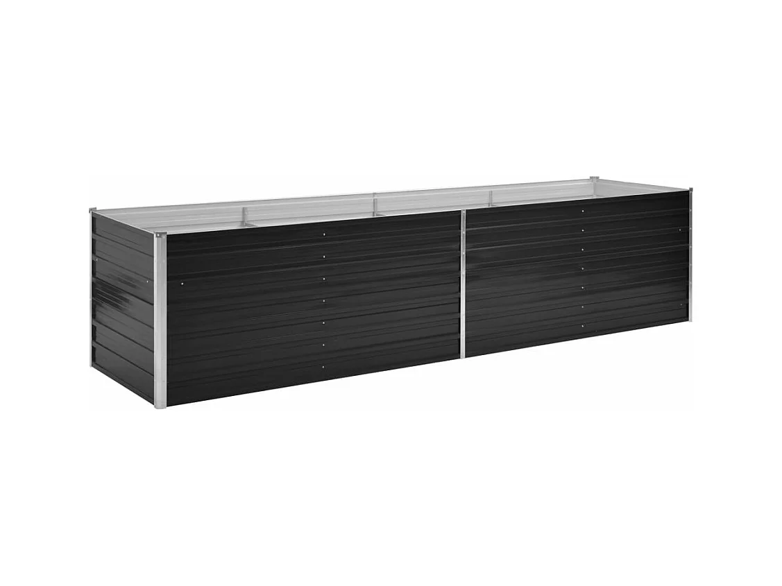 Fioriera rialzata piante fiori giardino 320 x 80 x 77 cm acciaio zincato antracite 02_0001146