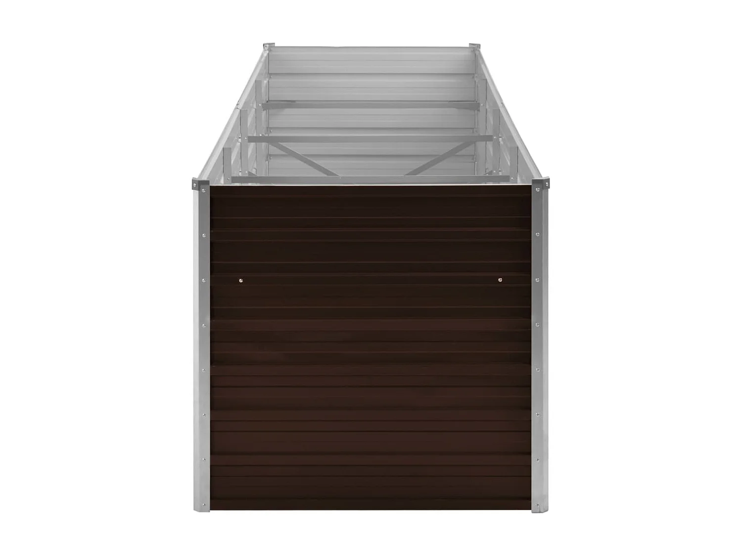 Fioriera rialzata piante fiori giardino marrone 320 x 80 x 77 cm acciaio zincato 02_0001221