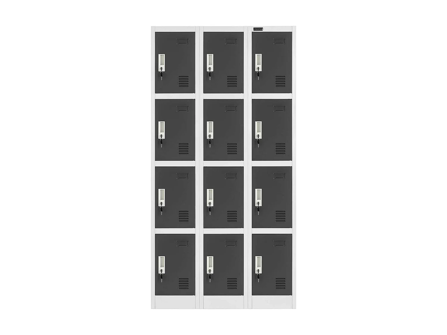 Armadio 12 scomparti 187 cm grigio 14_0005988