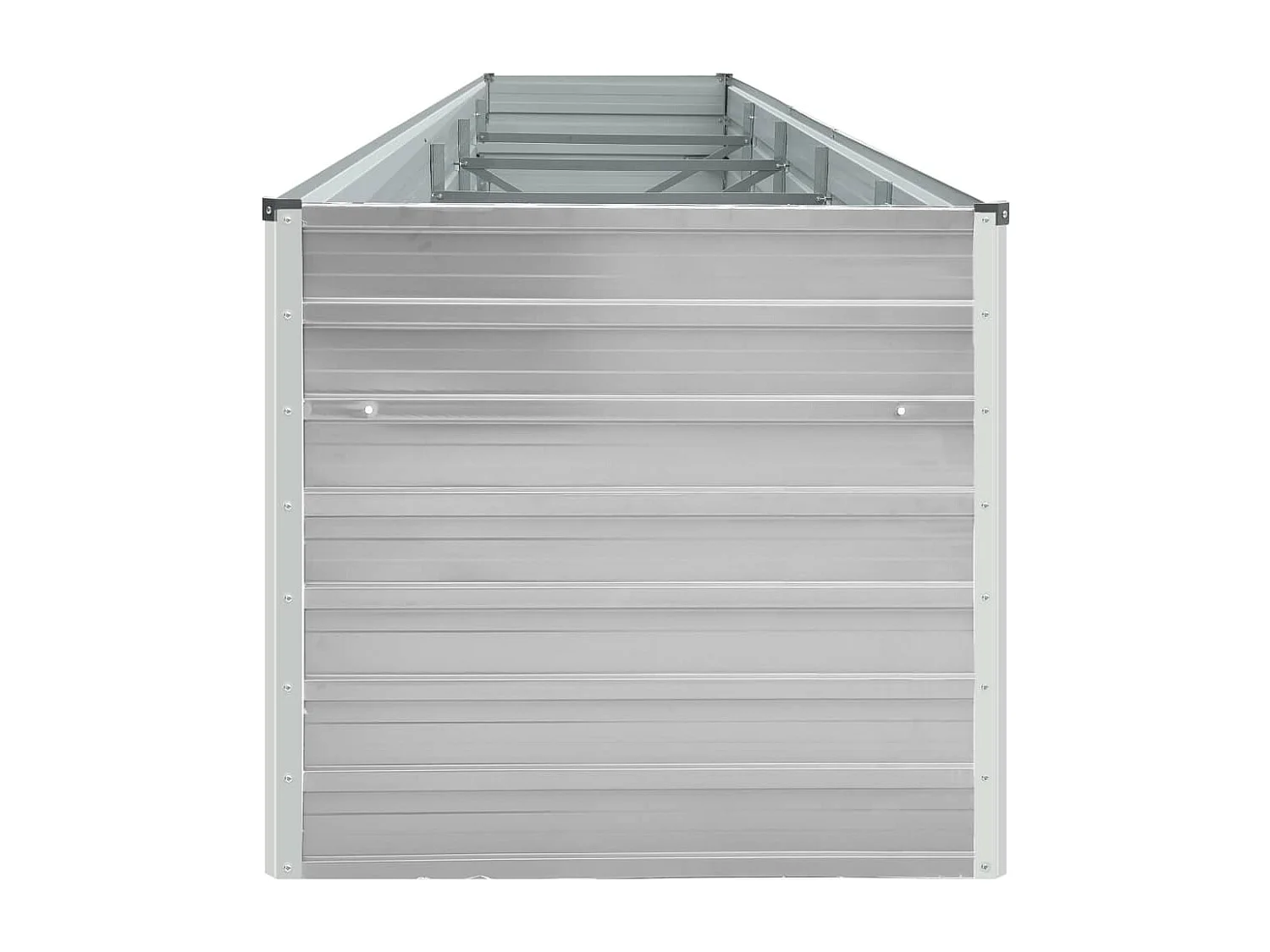 Fioriera rialzata piante fiori giardino acciaio zincato 400 x 80 x 45 cm grigio 02_0001116