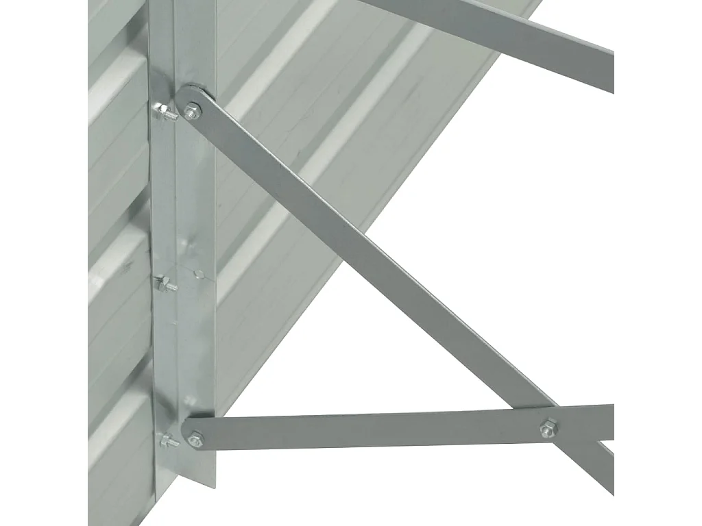 Fioriera rialzata piante fiori giardino acciaio zincato 400 x 80 x 45 cm grigio 02_0001116