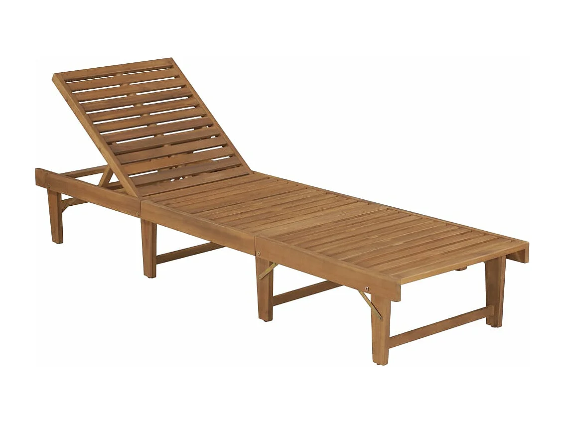 Transat chaise longue bain bois marron 200 x 61 x 30 cm 02_0012838