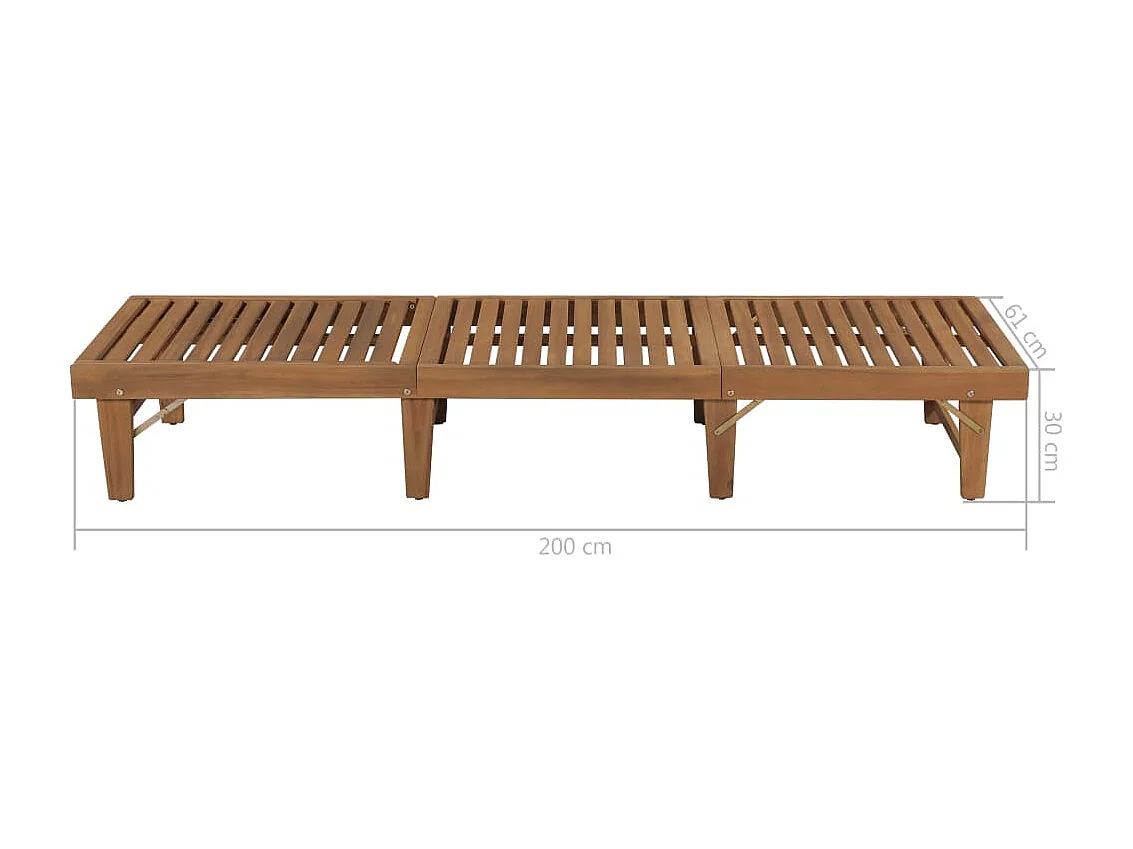 Transat chaise longue bain bois marron 200 x 61 x 30 cm 02_0012836