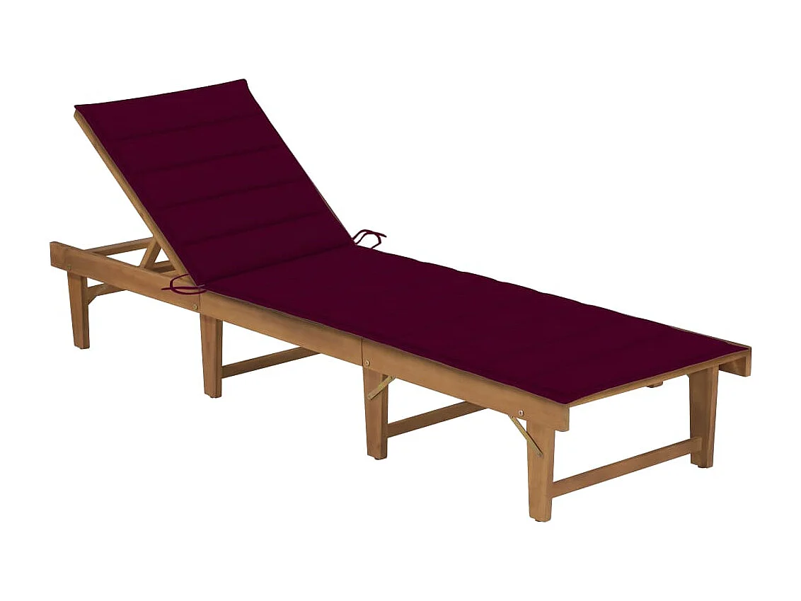 Transat chaise longue bain bois marron 200 x 61 x 30 cm 02_0012843