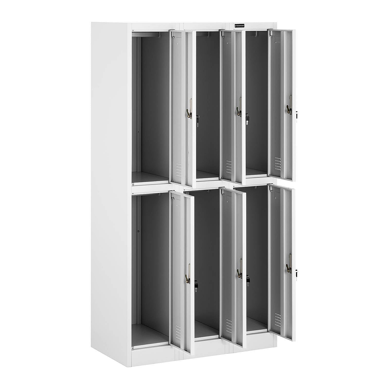 Armoire vestiaire 6 compartiments 187 cm gris revêtement époxy 14_0005989